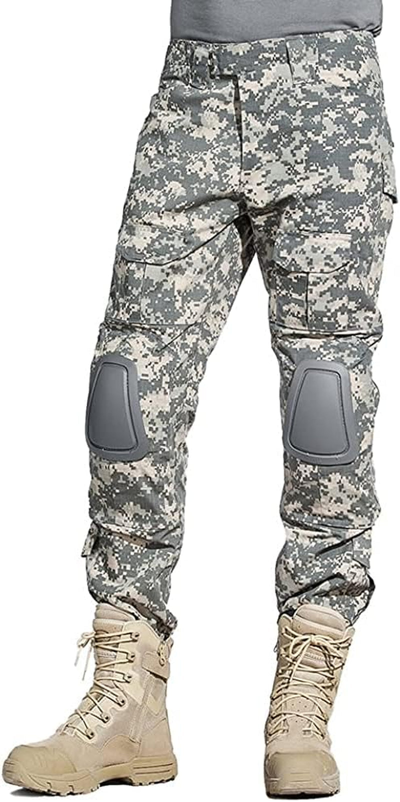 Mens Tactical Military Suits Long Sleeve Rip-Stop Uniforms Combat Shirt and Pants Elbow Knee Pads