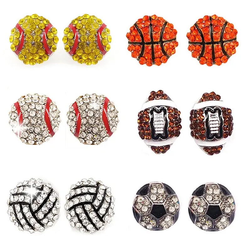 Sports Theme Diamond Zinc Alloy Earrings / Drop Earrings / Necklace