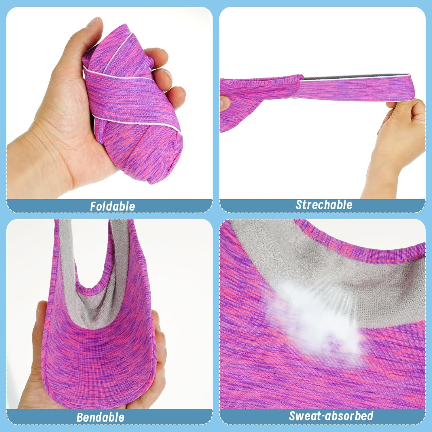 1 Piece of Sun Visor Hat Stretch Headband Visor Sport Wear Athletic Visor Elastic Visor Cap for Women and Men