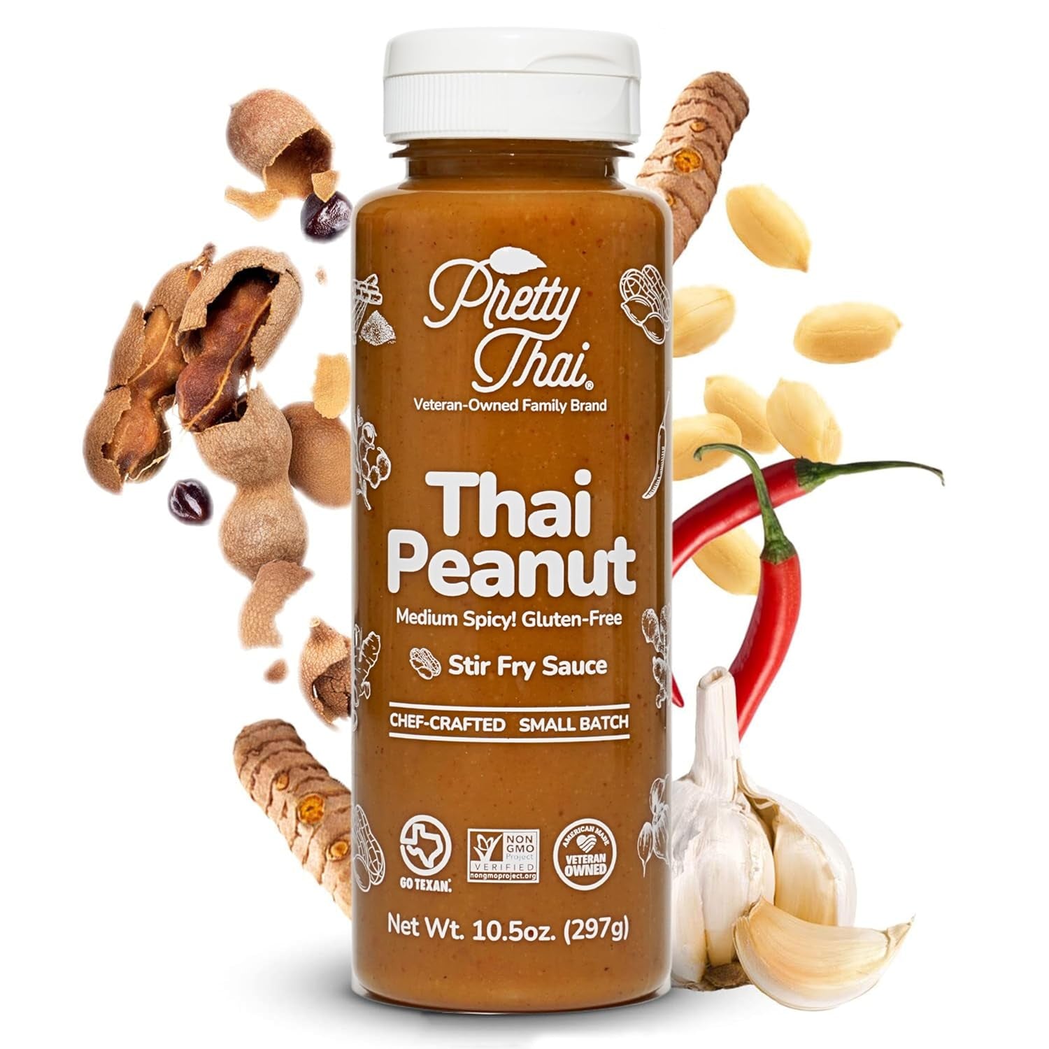 Peanut Sauce, Gluten Free Certified Non-Gmo Vegan Authentic Stir Fry, Dressing, Rice Seasoning, Condiment & Dipping Sauce, 100% Natural