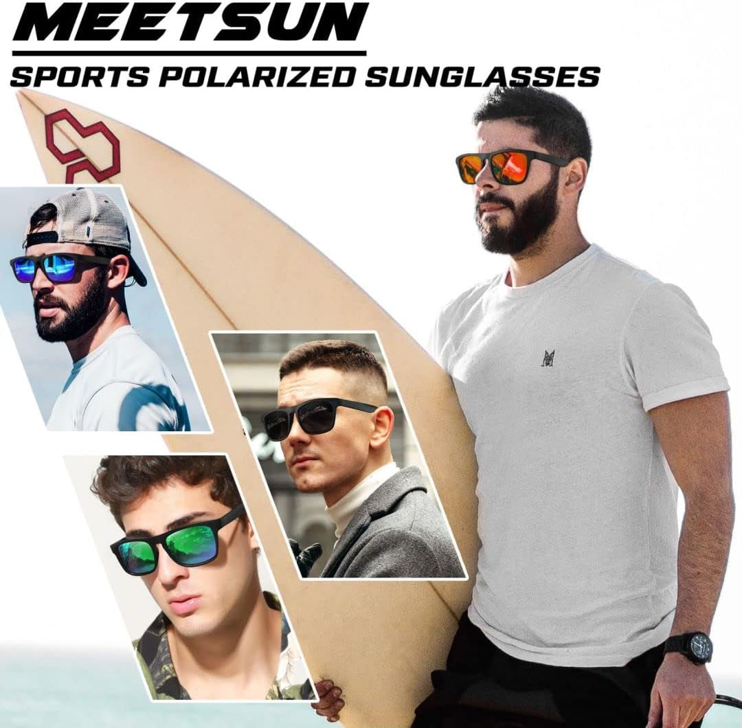 Polarized Sunglasses For Men Women UV Protection Square Frame Sport Fishing Driving Sunglasses