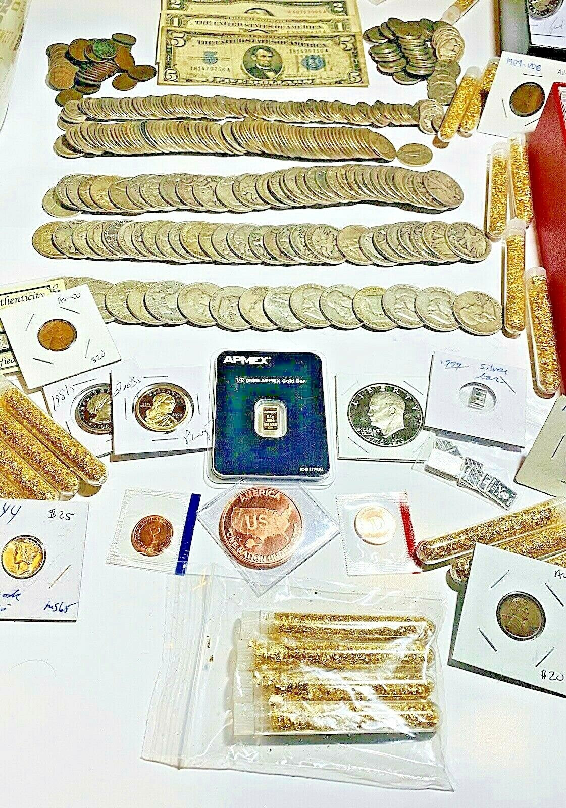 100 Vintage Coins Including 90% Silver, Wheats+More. US Auction/Estate Coin Lot