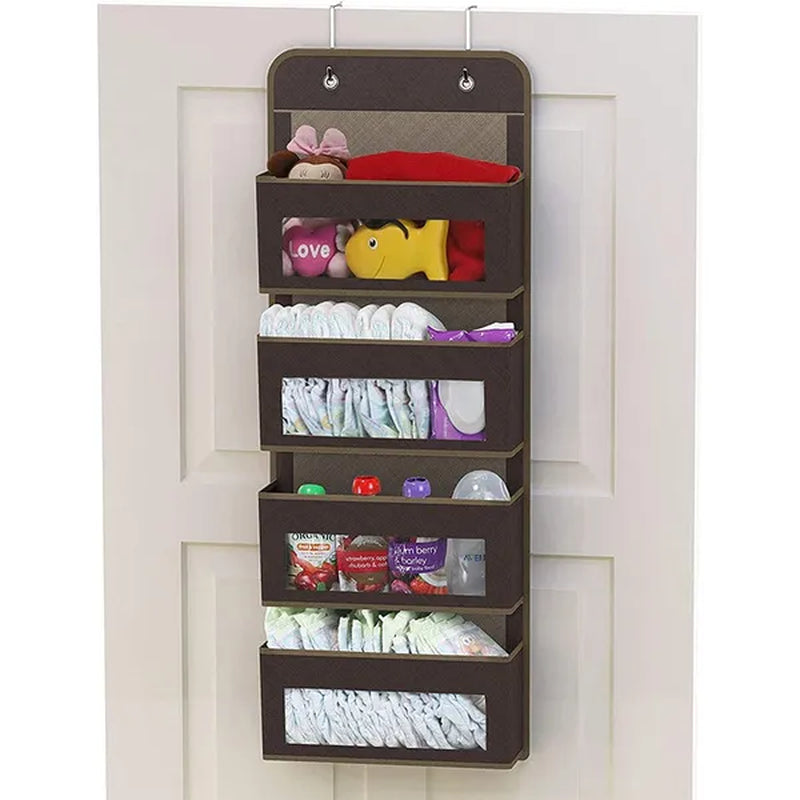 Non-woven Hanging Organizer Fabric Door Wall Hanging Storage Bag Folding Shelf Pocket Closet Hanger Dorm Bath Kitchen Storage 1/2/3/4/5 layers