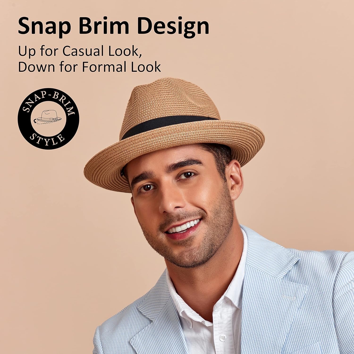 Men'S Straw Fedora Sun Hats