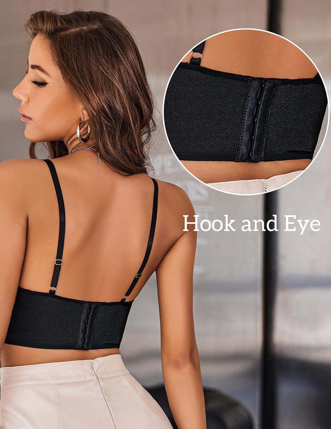 Lace Bralettes for Women Y2K Strap Bustier Cami Top V Neck Camisole Lingerie