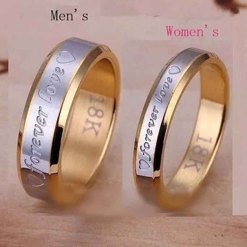 New Eternal Love Gold and Silver Rings Couple Gold Ring