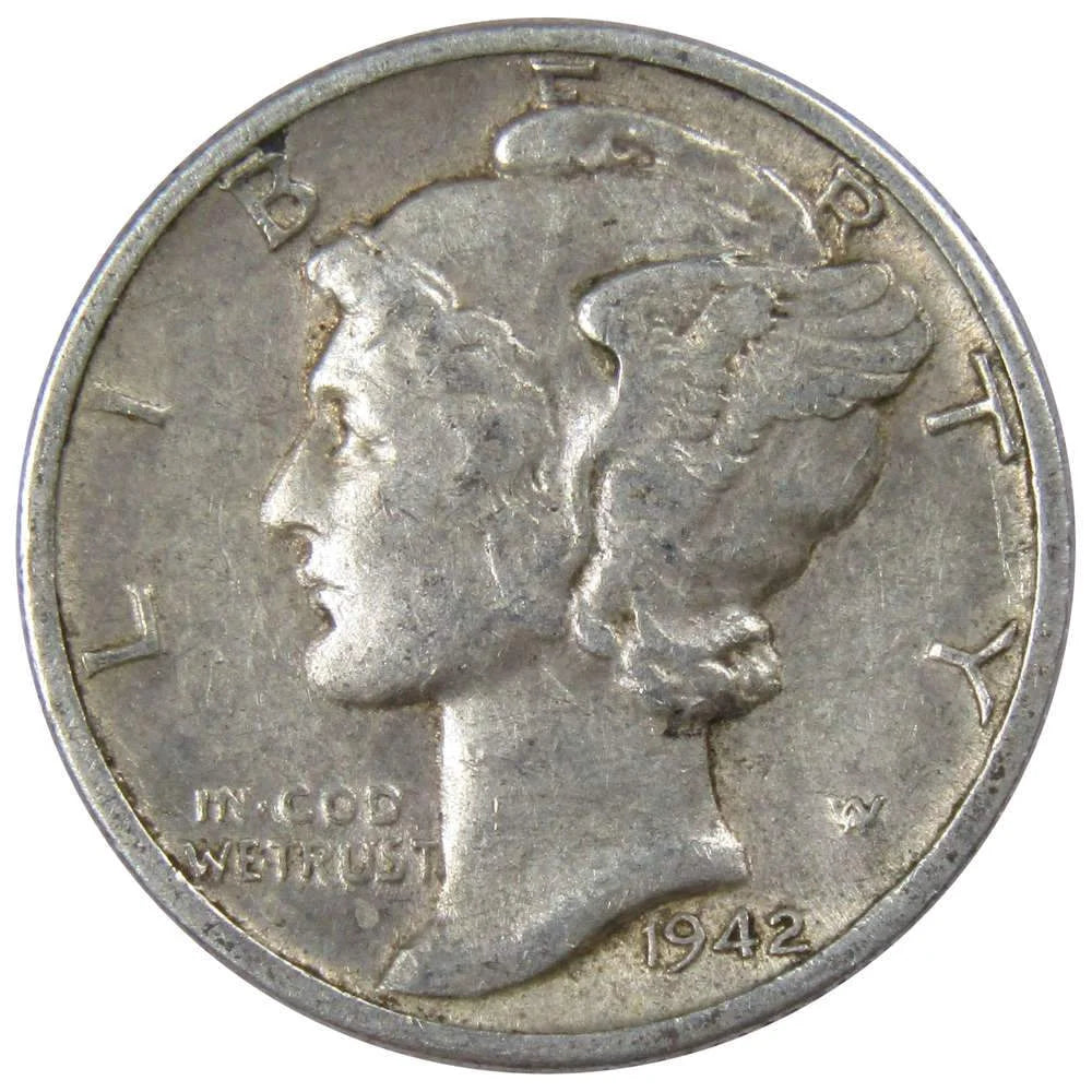 1942 D Mercury Dime XF EF Extremely Fine 90% Silver 10C US Coin Collectible Master Coins