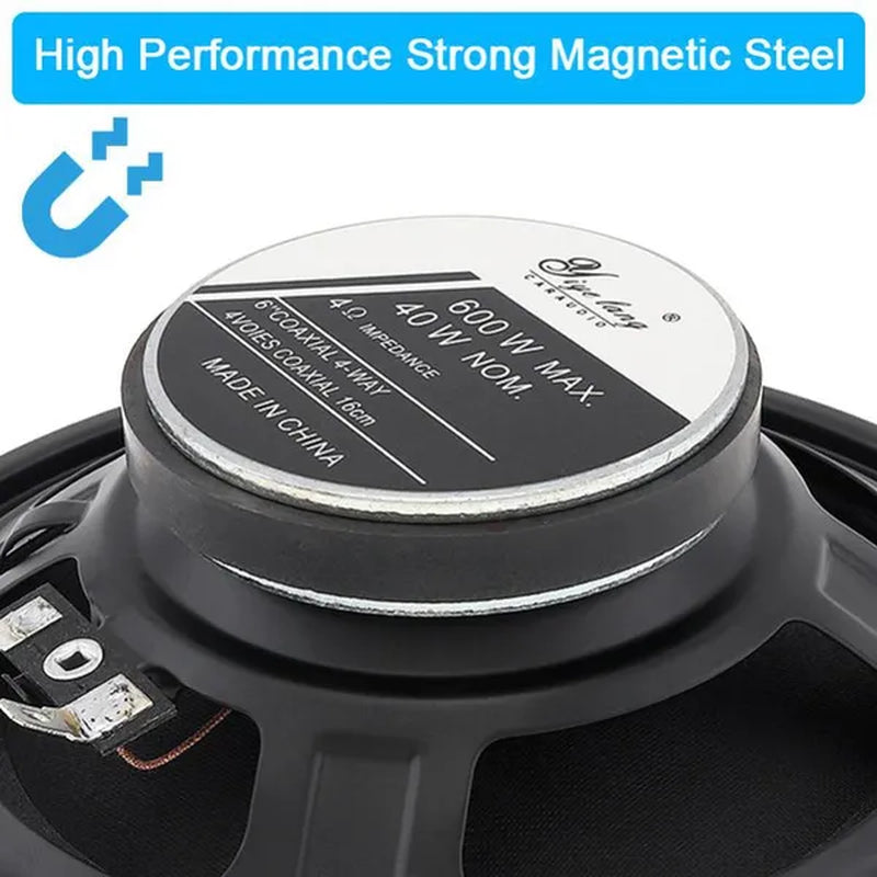 2Pcs 6 Inch 600W Full Range Frequency Car Audio Speaker Heavy Mid-Bass Modified Speaker Non-Destructive Installation