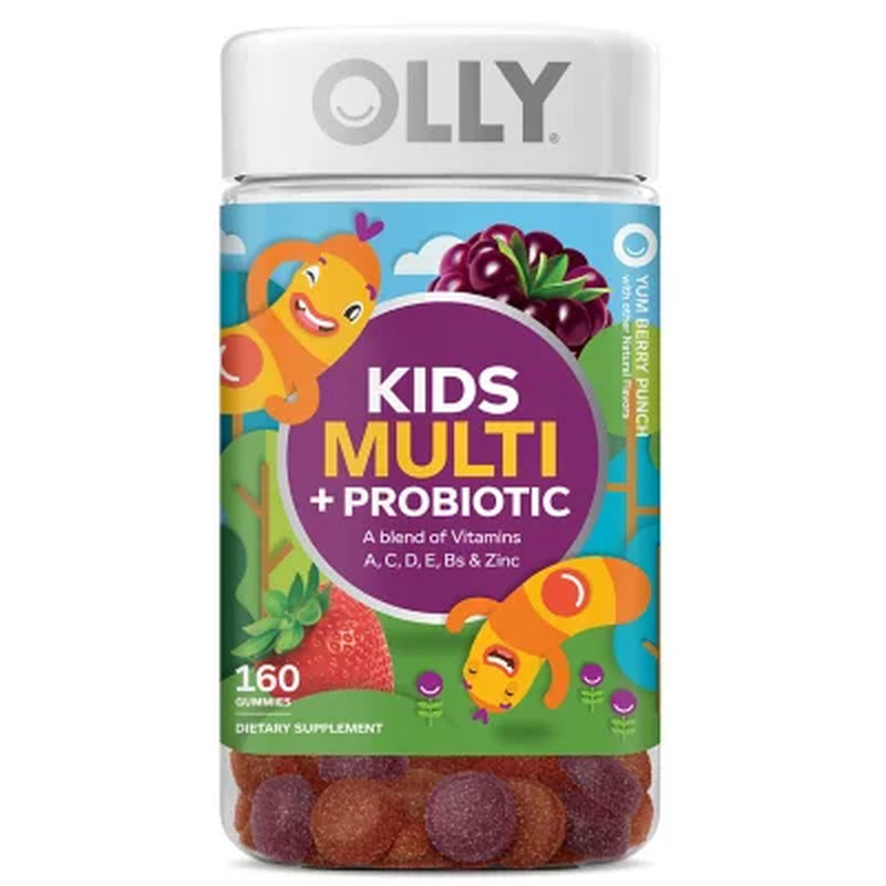 OLLY Kids Multivitamin + Probiotic Gummy, Berry, 160 Ct.