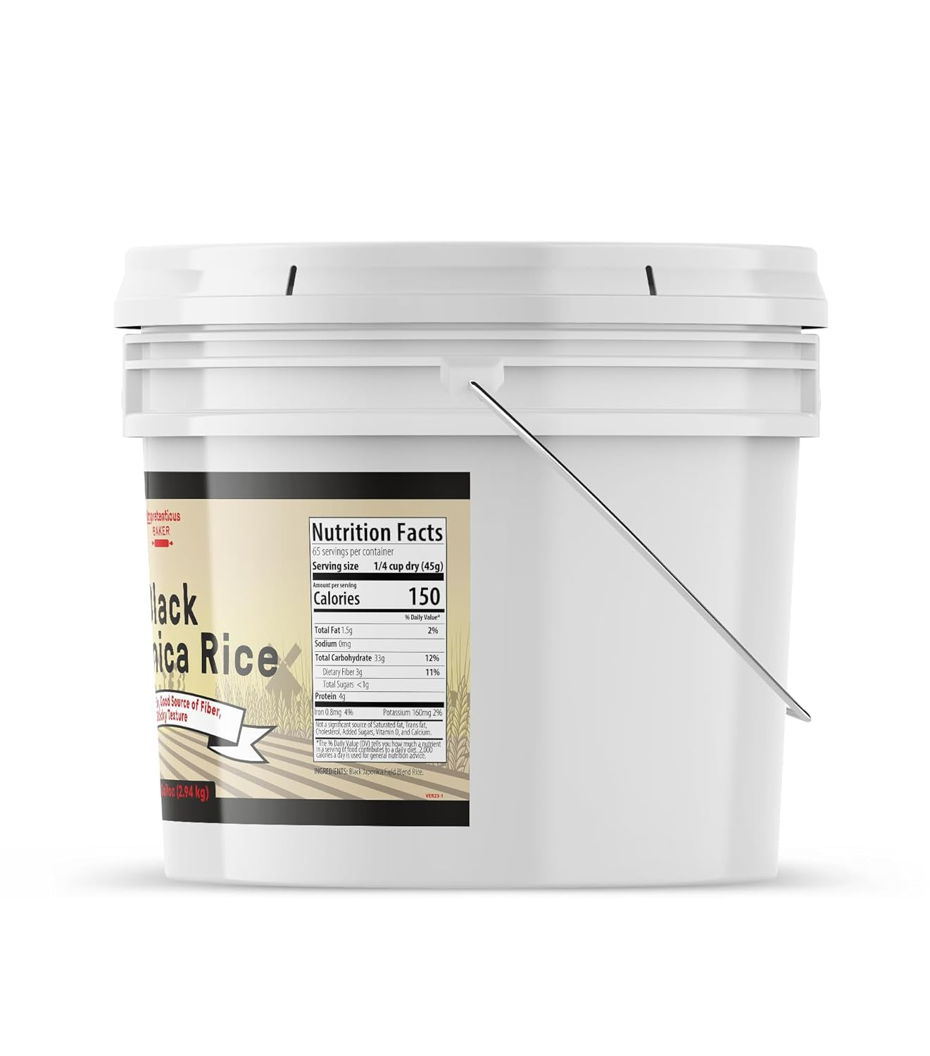Japonica Black Rice, 1 Gallon, Good Source of Fiber, Nutty Flavor