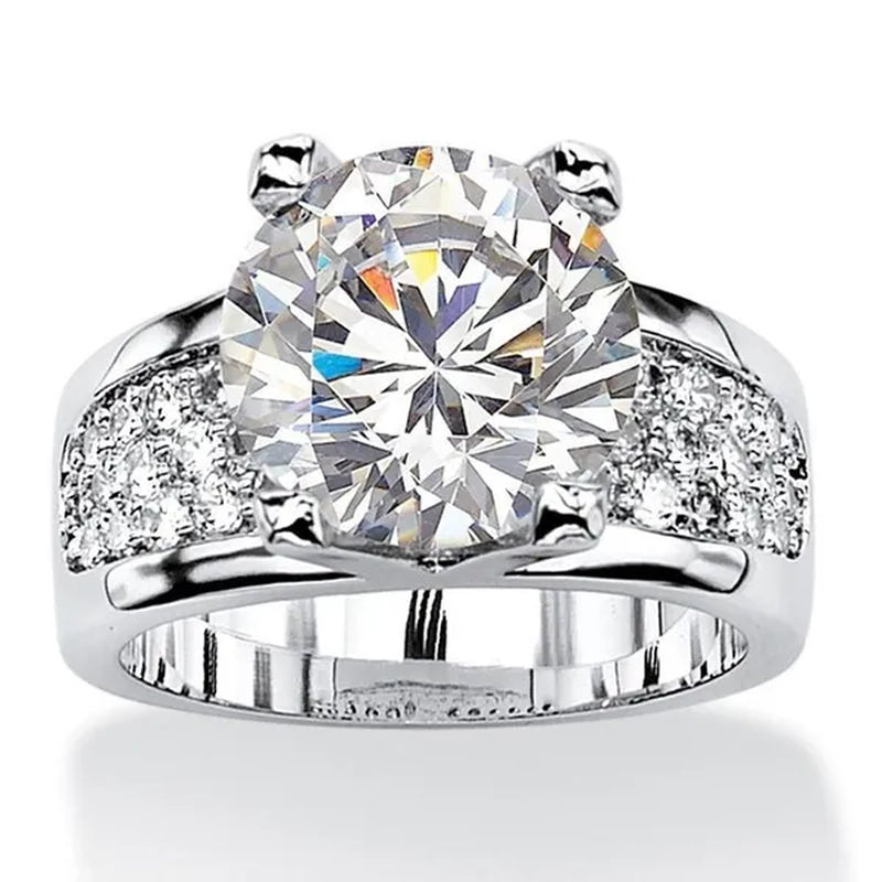 Trendy 4 Prong Setting 2 Ct Diamond Rings for Women Engagement Wedding Rings Proposal Gift
