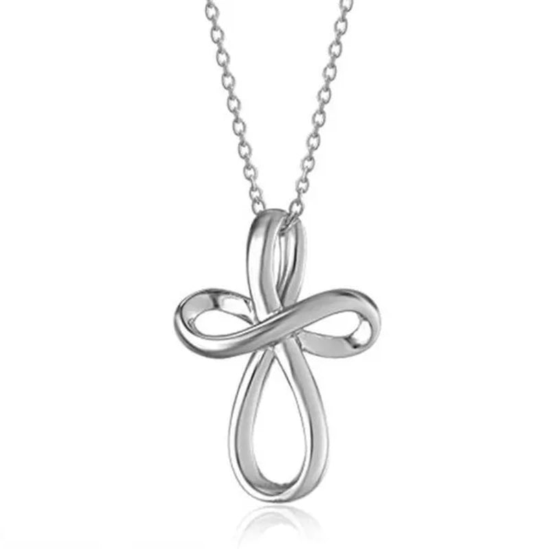 Simple Style Cross Pendant Necklace for Women Romantic Wedding Party Infinity Necklace Jewelry