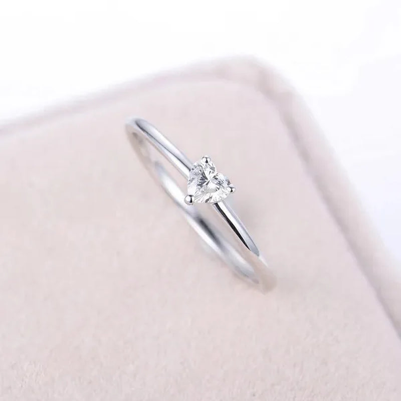 Rings for Women Little Heart Shaped Gold Color Wedding Engagement Dainty Ring Jewellry Zircon Romantic Fashion Jewelry