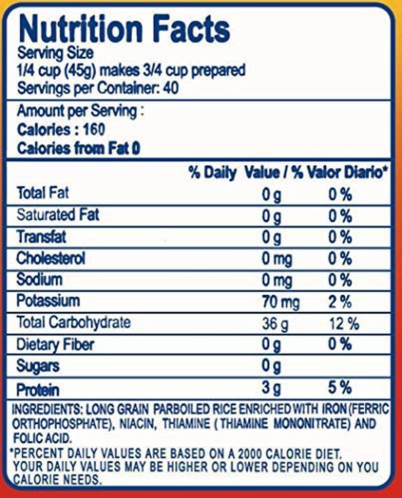Parboiled Long Grain Rice - Arroz Precocido, 4 Lb., Kosher Certified, Made in USA