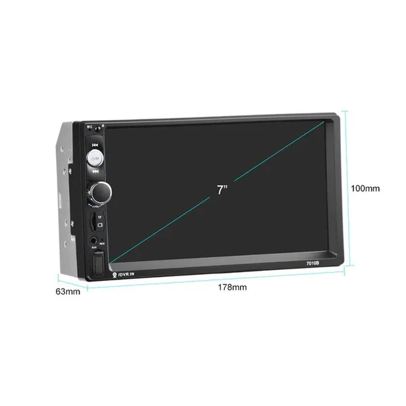 2 Din 7" HD Touch Screen Digital Display Car Multimedia Player Audio Stereo Radio Autoradio Car MP5 Player with Bluetooth USB FM Support Mirror Link Rear View Camera Connection