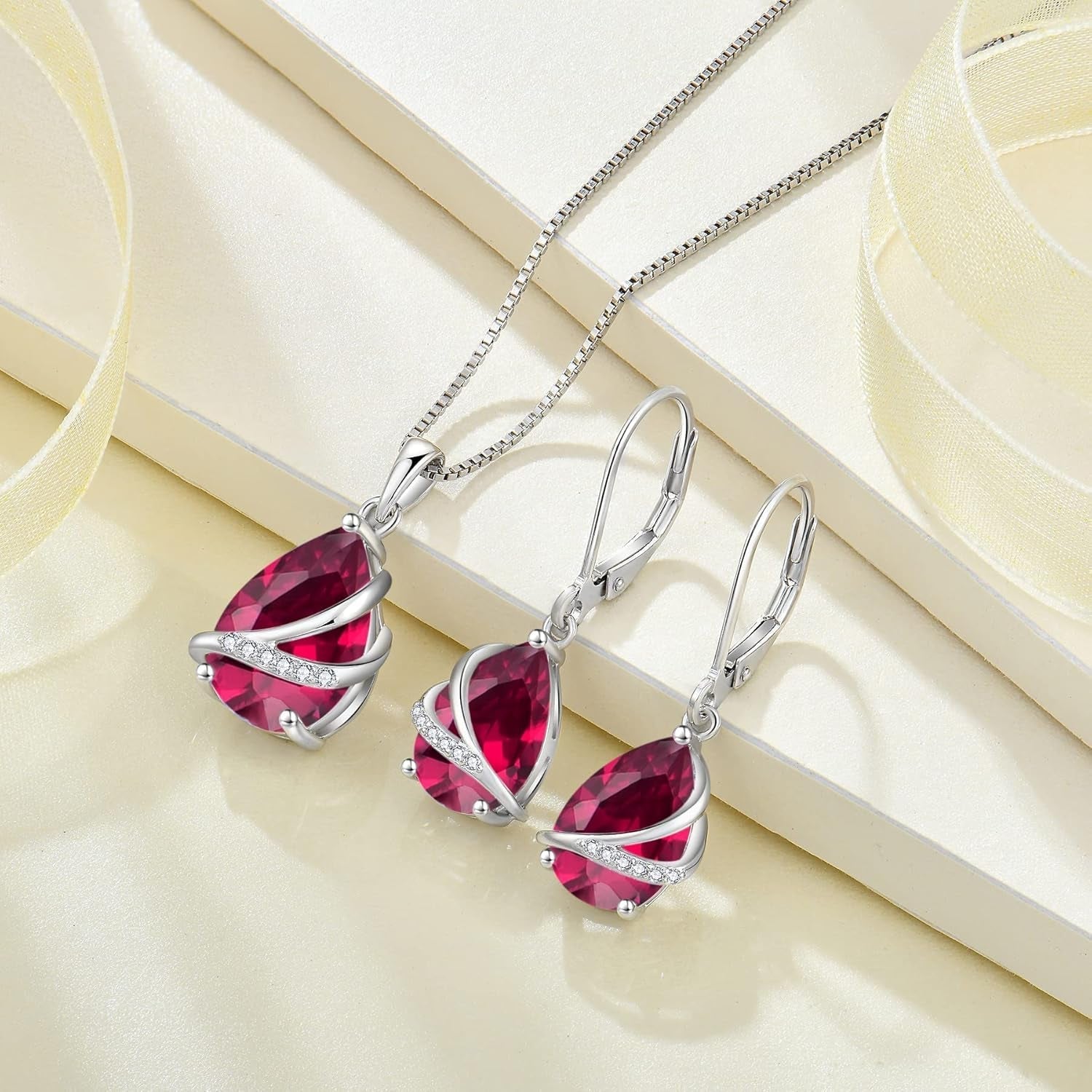 Birthstone Dangle Drop Earrings for Women 925 Sterling Silver Teardrop Leverback Earrings Jewelry Gifts for Wife Girlfriend Mother Daughter Her