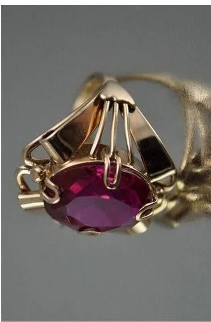Women Ring Red Ruby Jewelry Anniversary Proposal Promise Gift Bride Engagement W