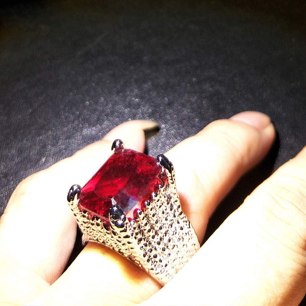 Women Rings Natural Ruby Diamond Engagement Antique Ring,Dazzling Diamond Sterli