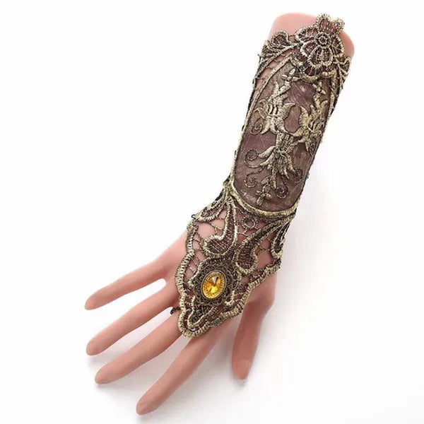 Women Steampunk 1Pc Fingerless Gloves Hollow-Out Bracelet for Dress Accessories