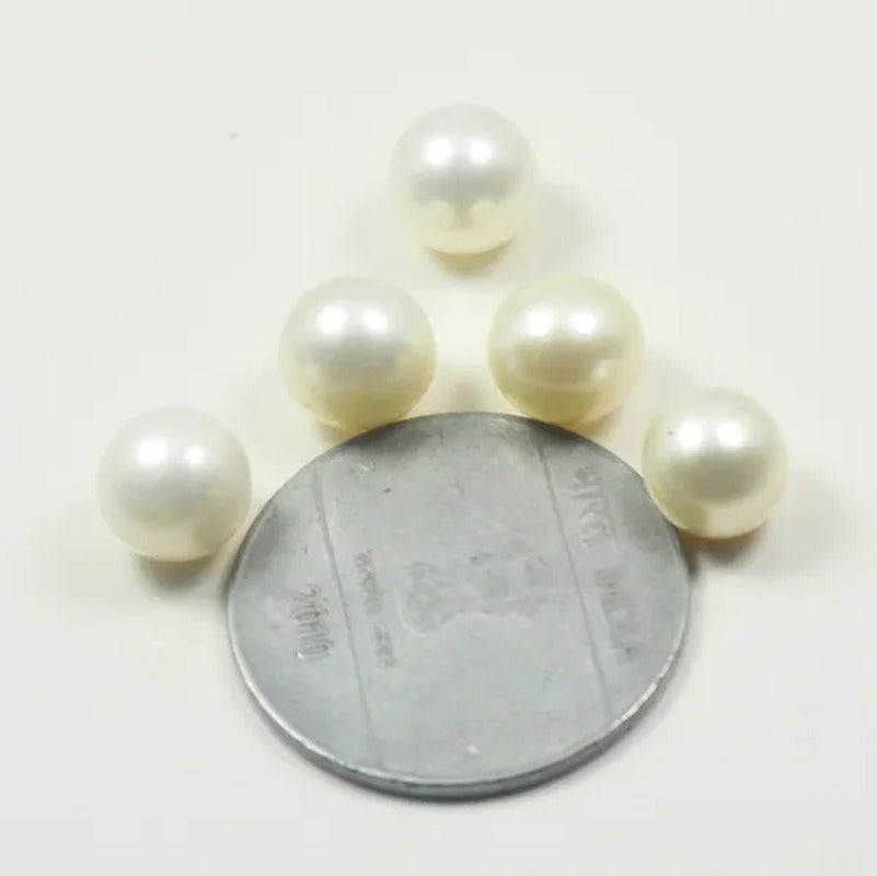 Real South Sea Pearl Gemstone Total 25 Carat 5 Pcs Cabochon Astrology White Lot