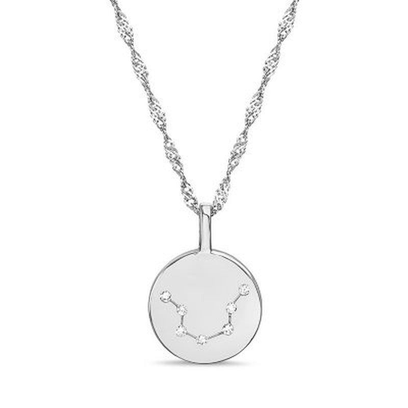 Zodiac Constellation Diamond Accent Pendant in Sterling Silver