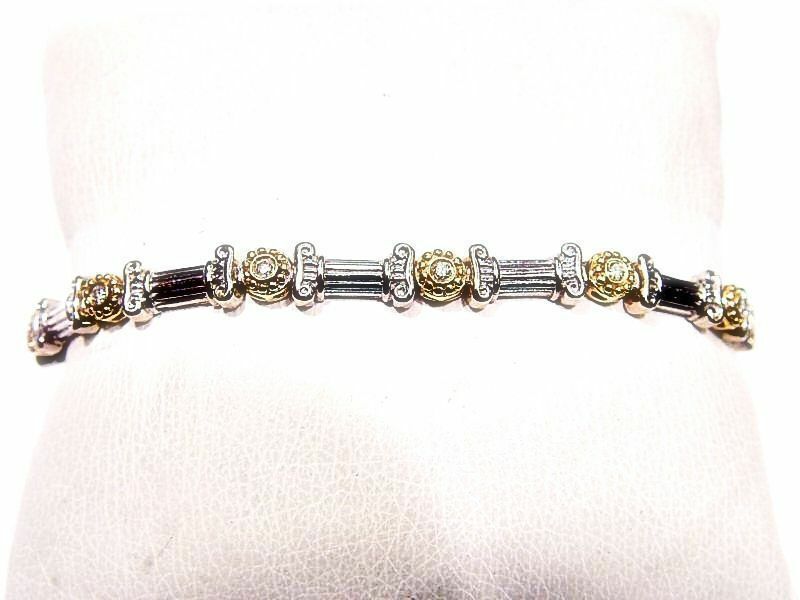 10 STONE .39 CT DIAMOND LINK BRACELET