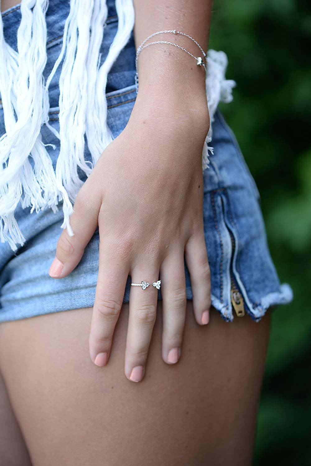 Womens Sterling Silver Rings Open Cluster Ring 18K Gold Plated