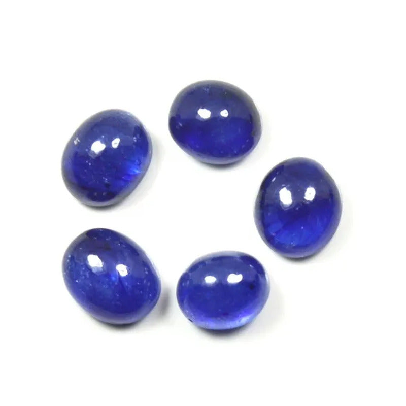 Blue Sapphire Gemstone 24.8 Carat Natural Cabochon Loose 5 Pieces Wholesale Lot