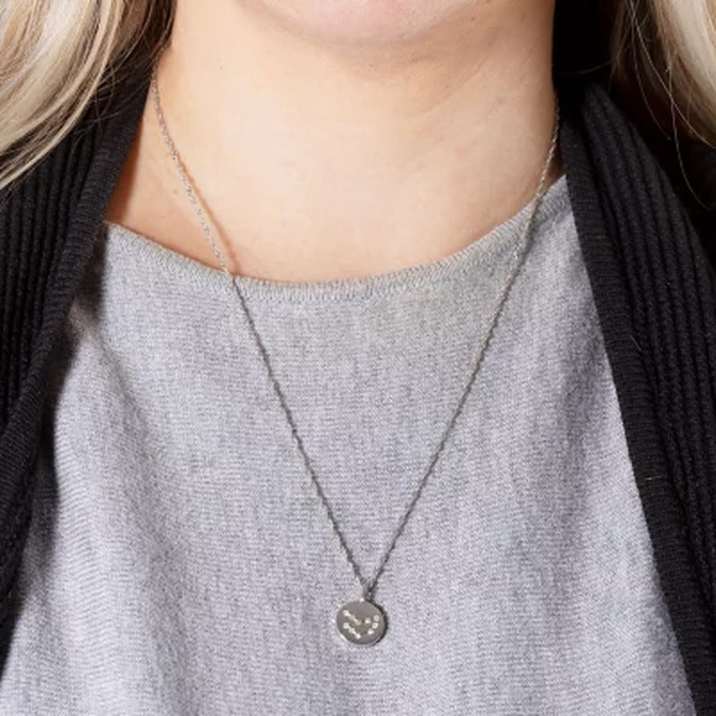 Zodiac Constellation Diamond Accent Pendant in Sterling Silver