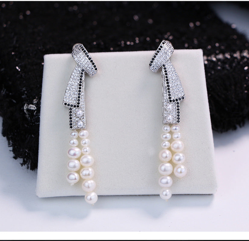 Women'S Light Luxury Tassel Natural Pearl Earrings
