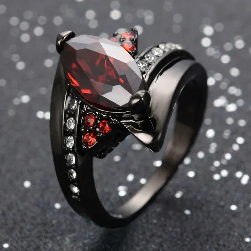 Women'S Rings Size 6-10 Black Sapphire 14K Black Gold Plated Wedding Ring (Choic