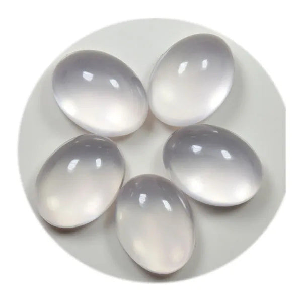 Original Rose Quartz Loose Gemstone Total 60 Carat 5 Pcs Lot Cabochon Oval Shape