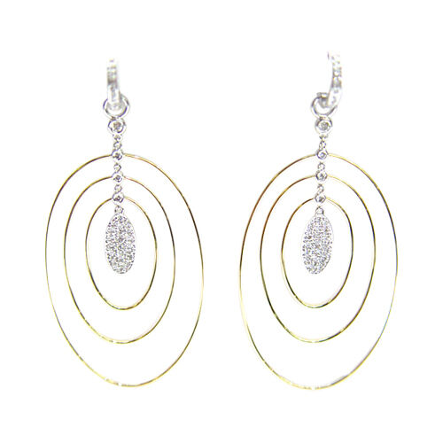 .90 CT DIAMOND ROUND BRILLIANT SHAPE DIAMOND EARRING F VS 18 K TWO TONE GOLD