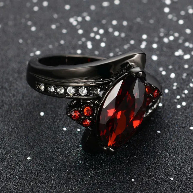 Women'S Rings Size 6-10 Black Sapphire 14K Black Gold Plated Wedding Ring (Choic