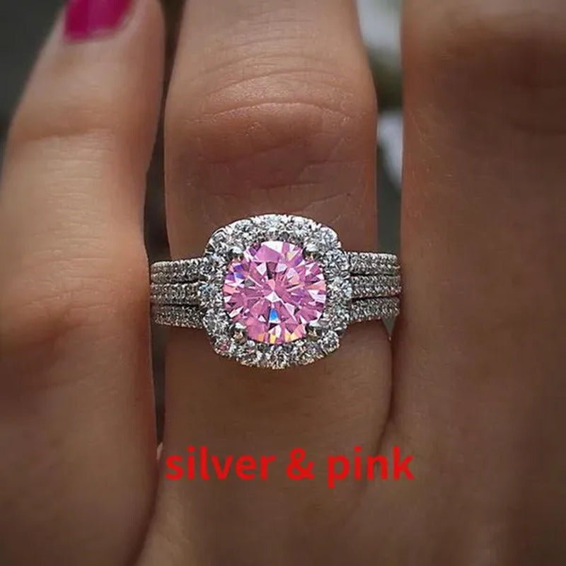 Women Wedding Diamond Ring 18K Gold Micro Pave Diamond Rings for Engagement Ring