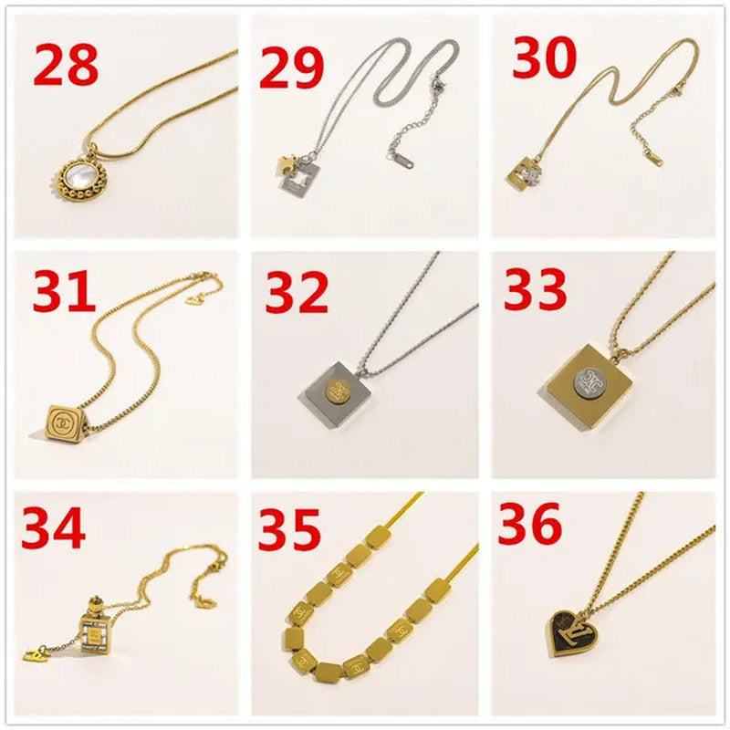 Women'S Fashion Collarbone Necklace Designer Stainless Steel Necklace Gift for G