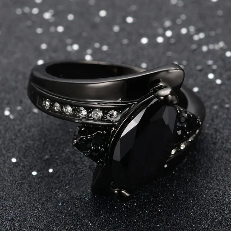 Women'S Rings Size 6-10 Black Sapphire 14K Black Gold Plated Wedding Ring (Choic
