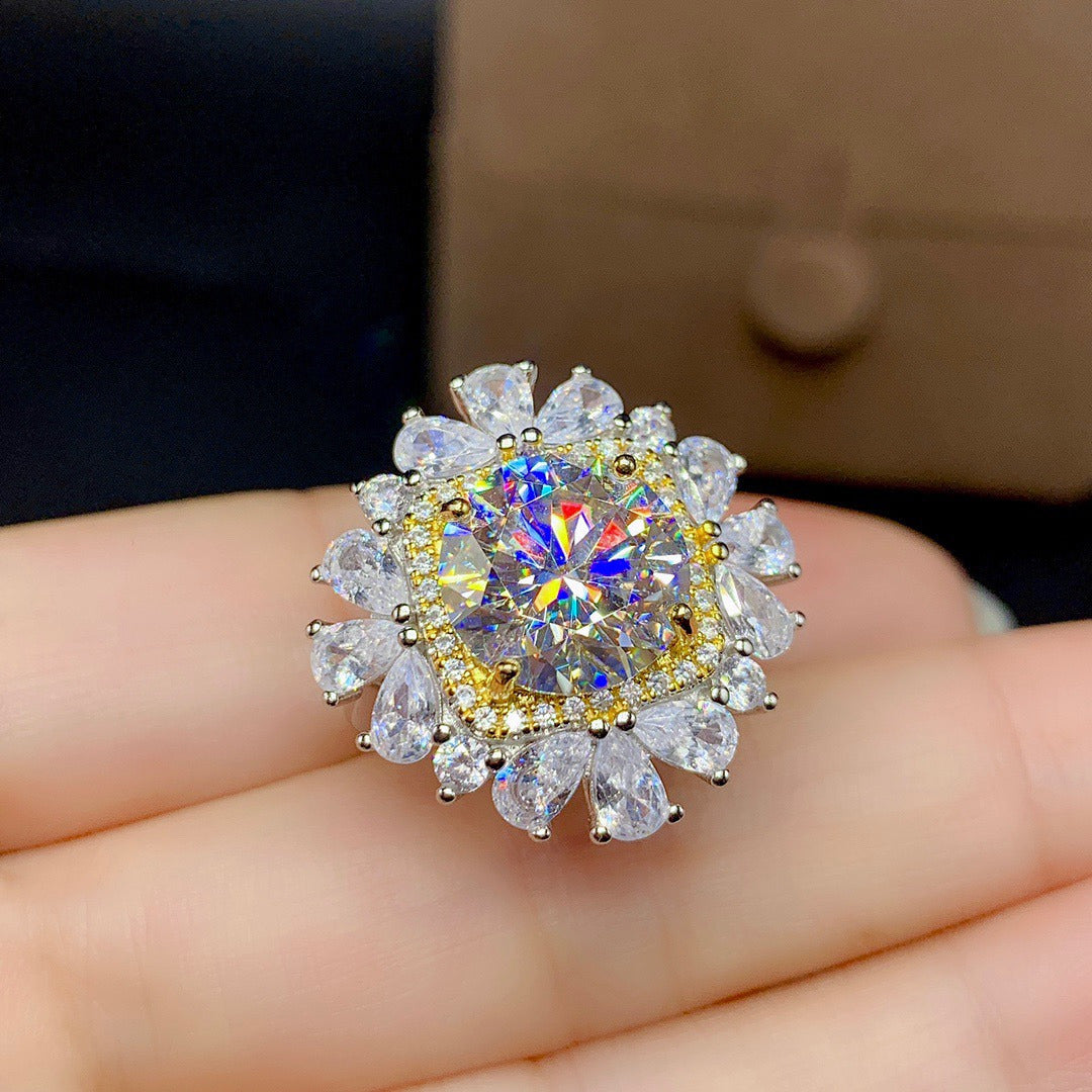 Women'S Moissan Diamond Ring Pendant Set