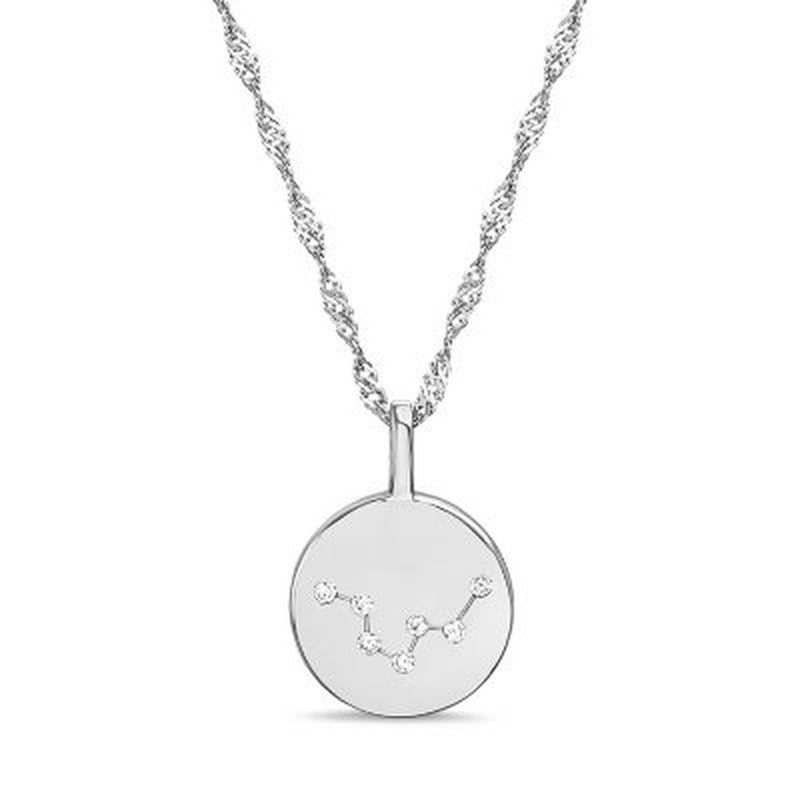 Zodiac Constellation Diamond Accent Pendant in Sterling Silver