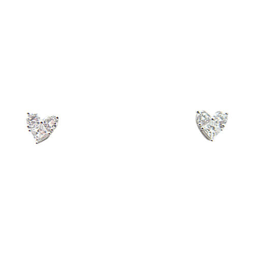 .82 CT DIAMOND 4 ROUND BRILLIANT SH 2 PRINCESS SHAPE STUD EARRING 18 K GOLD