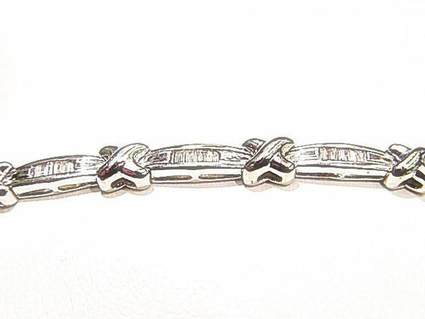 X BAGUETTE DIAMOND CHANNEL TENNIS BRACELET 1.00 CT H SI2 14 K GOLD