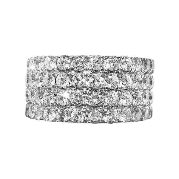 2.80 CT DIAMOND ROUND BRILLIANT SHAPE 4 ROW SET HALF WAY SET BAND 18 K GOLD