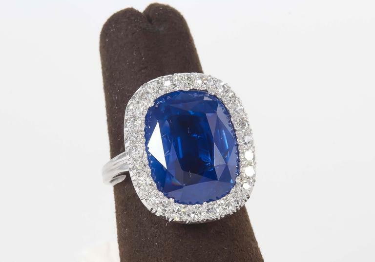 GIA certified 15.02 carat Cushion cut Burma Blue Sapphire 100% natural gemstone