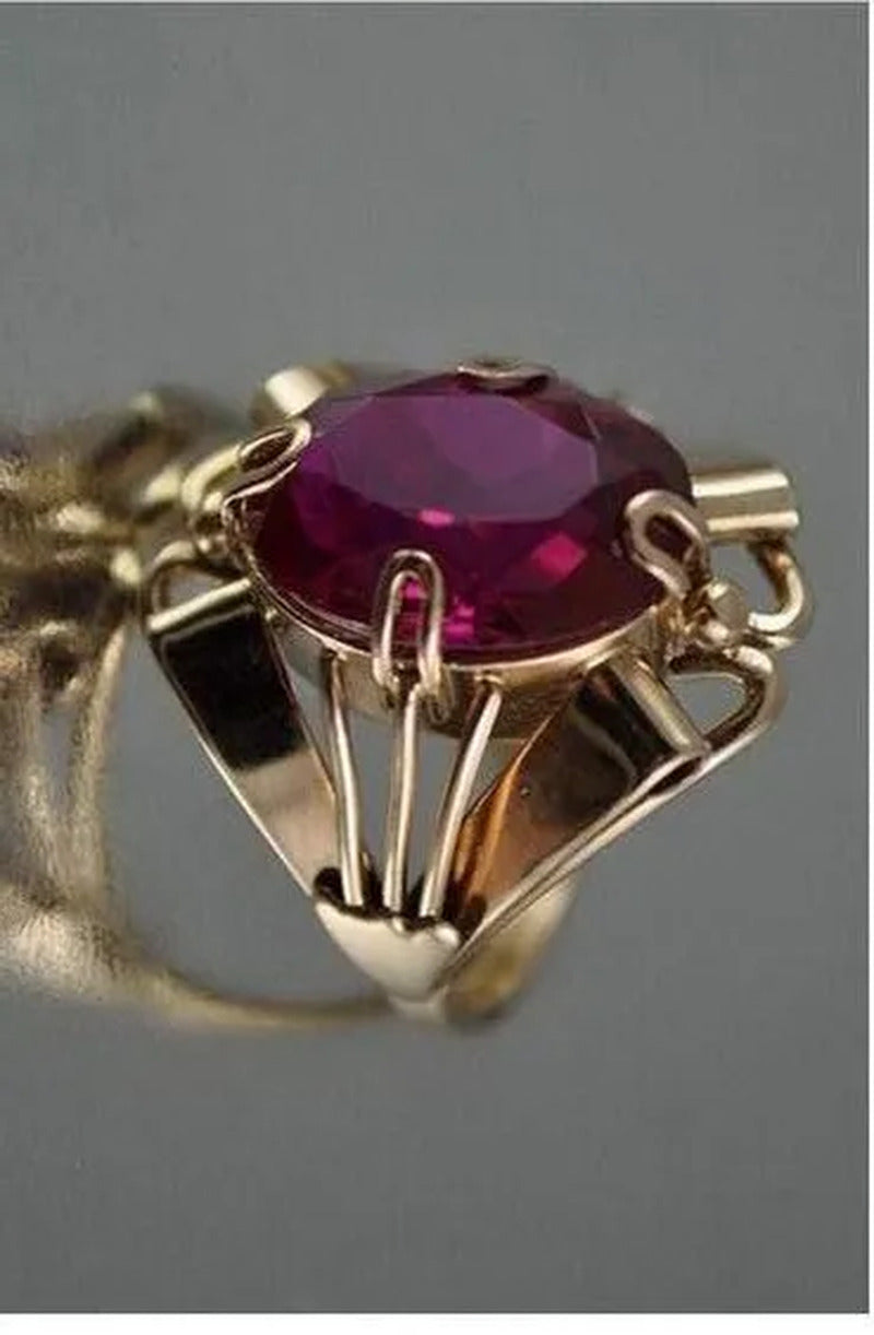 Women Ring Red Ruby Jewelry Anniversary Proposal Promise Gift Bride Engagement W