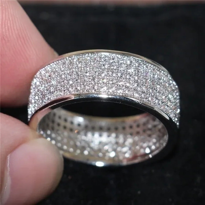 Vojo Hot Sale White Sapphire Diamond Wedding Band Rings Engagement Anniversary P