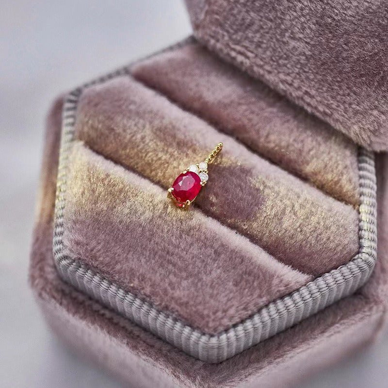 Women'S Natural Pigeon Blood Ruby and Diamond Pendant