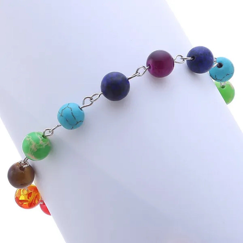 Women'S Fashion round Bracelet/Earrings/Necklace Amethyst Tiger Eye Lapis Lazuli