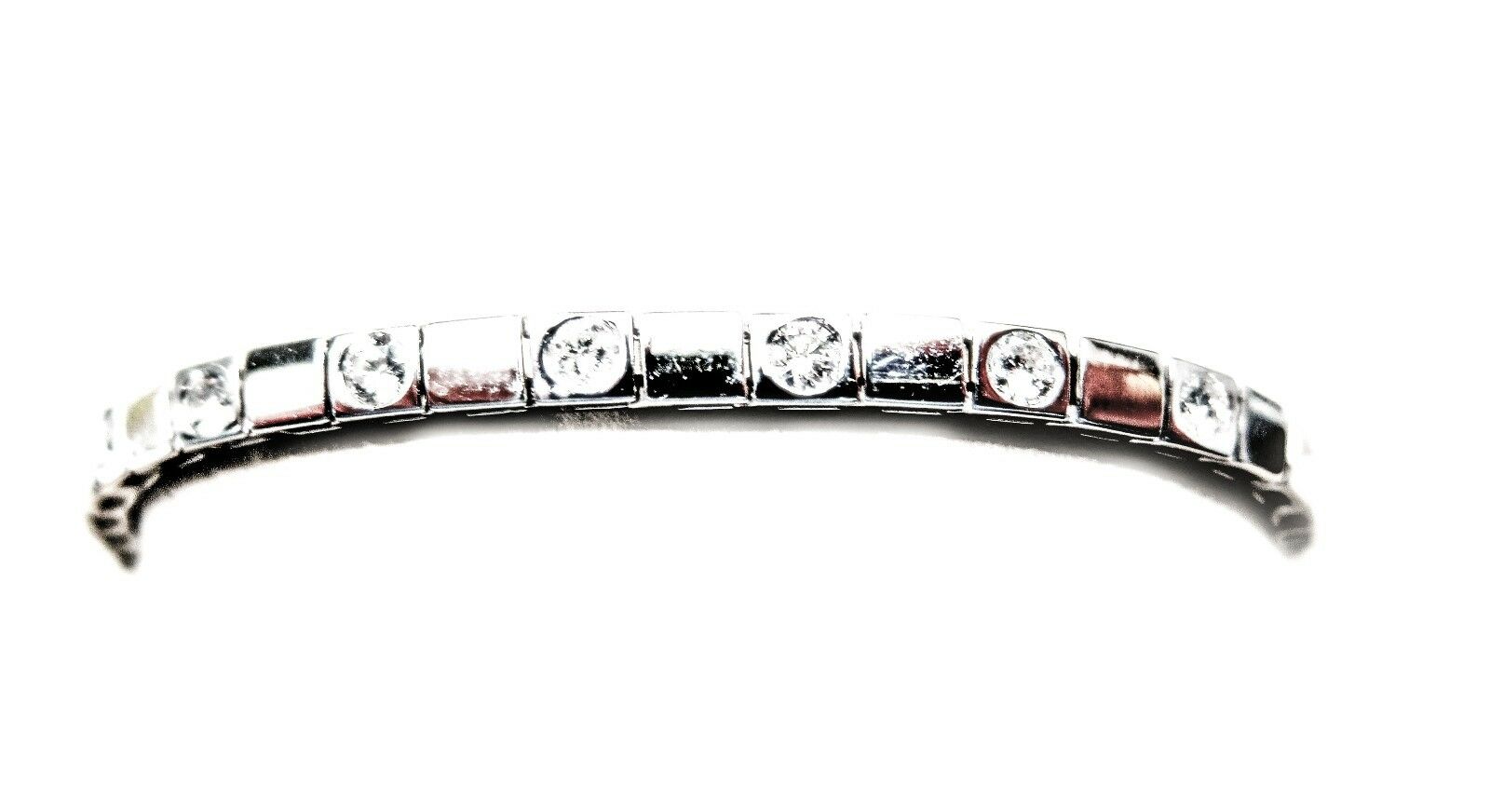 2.10 ct diamond round brilliant space link alternating style bracelet