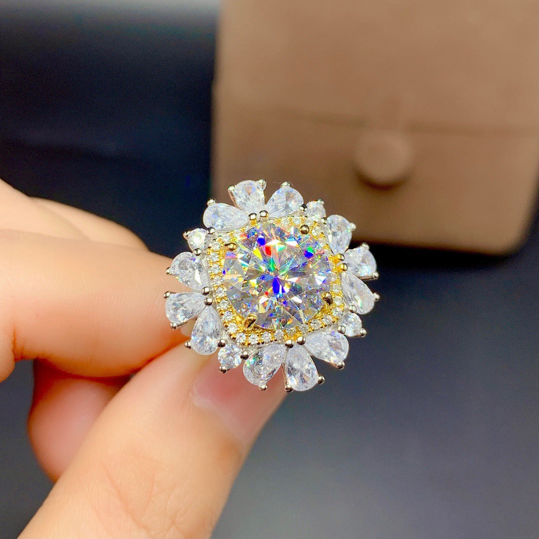 Women'S Moissan Diamond Ring Pendant Set
