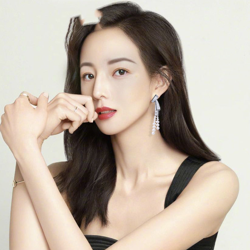 Women'S Light Luxury Tassel Natural Pearl Earrings
